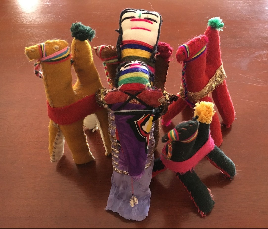 Stuffed camels and doll purchased while re-creating Star Wars scenes in Tunisia